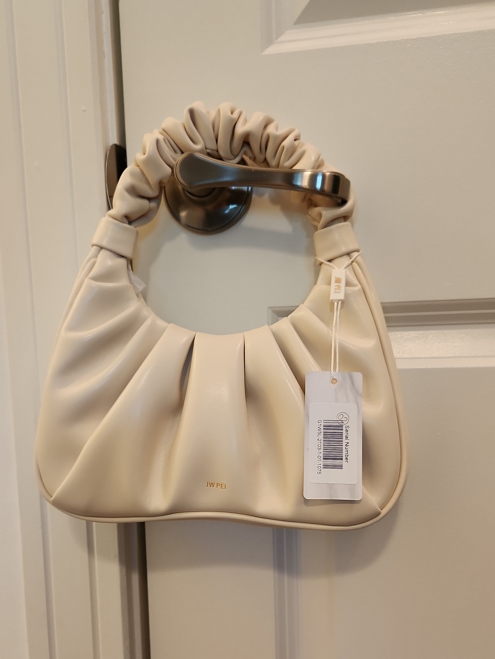 NWT JW PEI Cream Ruched Mini Shoulder Bag